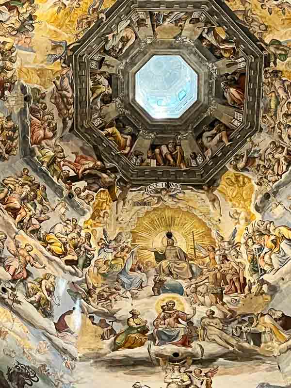 Vasari frescoes painted on ceiling in florence duomo