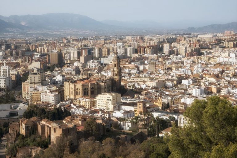 panoramic view of the city of malaga in spain