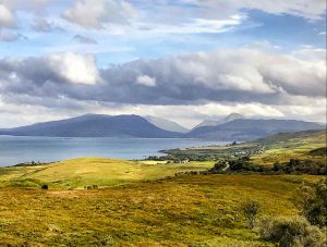 landscape of mountains and sea on mull scotland