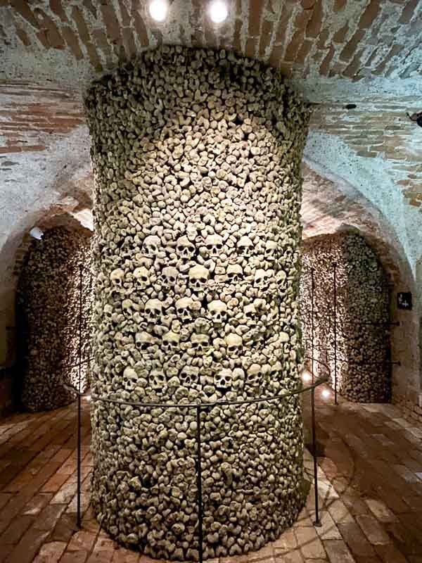 column made from human skulls