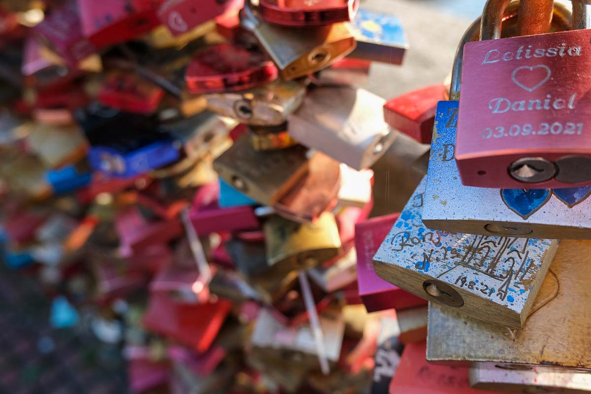 close up of love locks