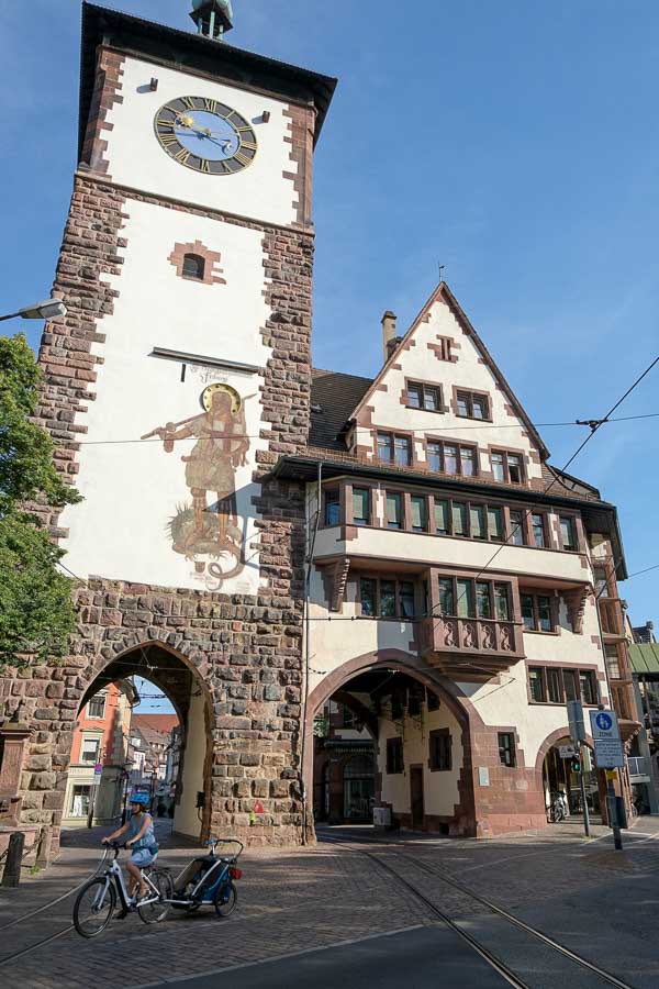 medieval gate into freiburg im breisgau germanyt