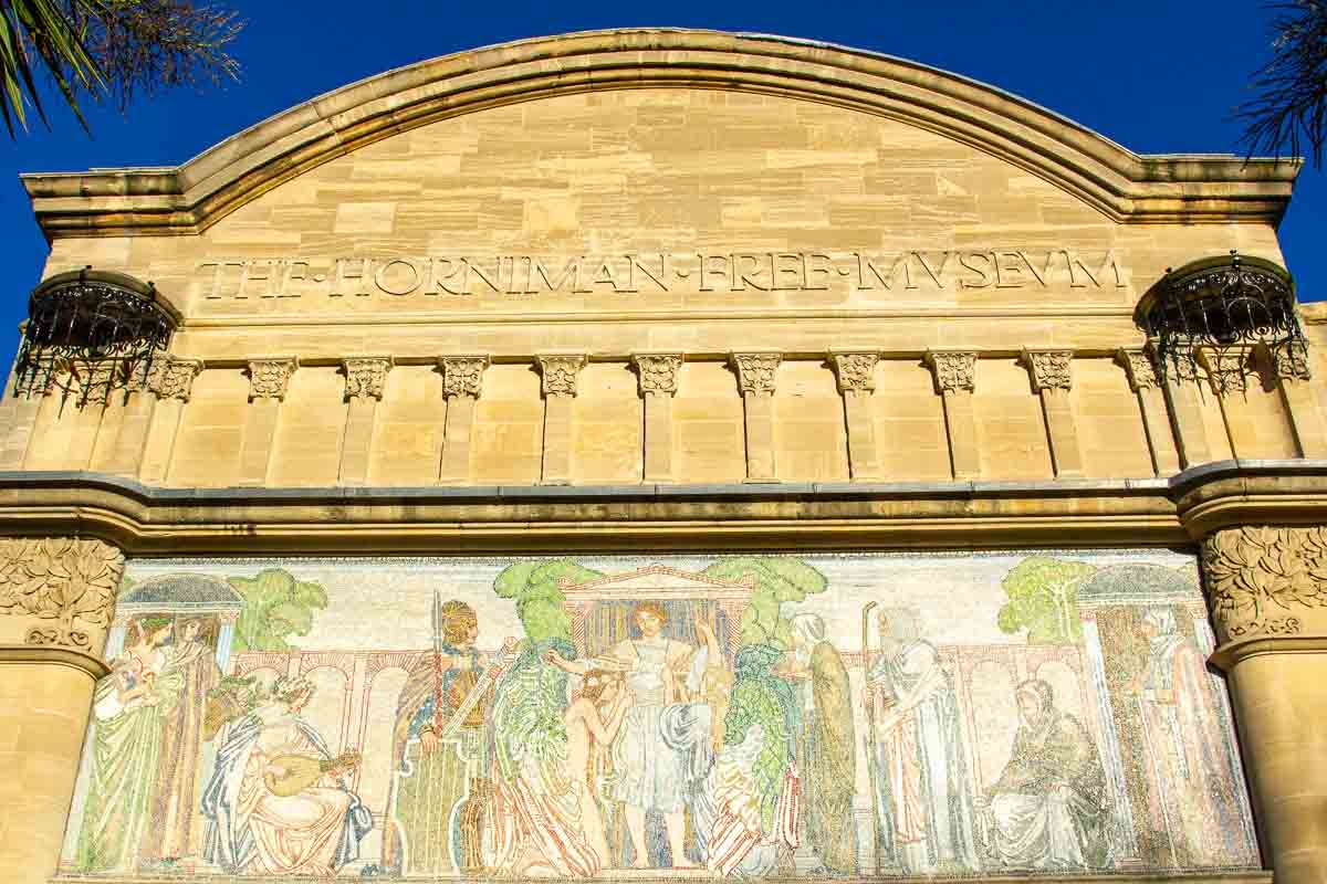 7 Reasons to Visit the Horniman Museum, London 1 mosaic on front of horniman museum building