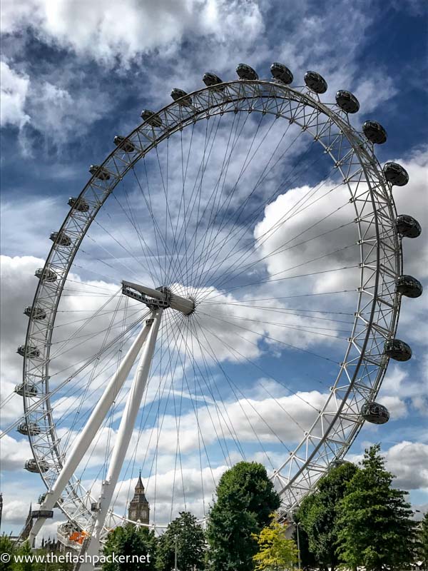 LARGE FERRIS WHEEL WITH INDIVIDUAL PODS IN LONDON