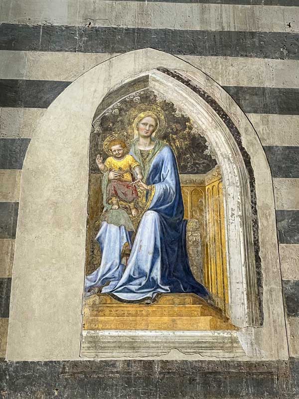 tempura fresco of fabrianos madonna and child