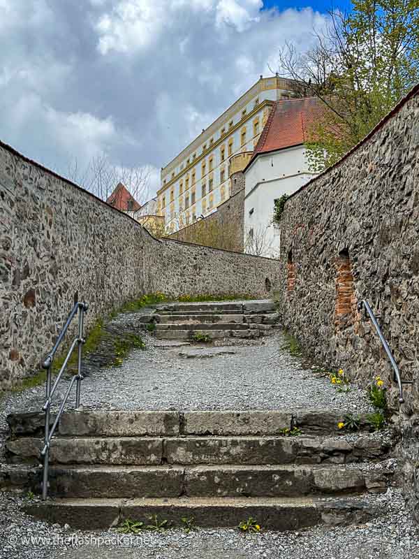 stone steps leading to a castle in passau germany