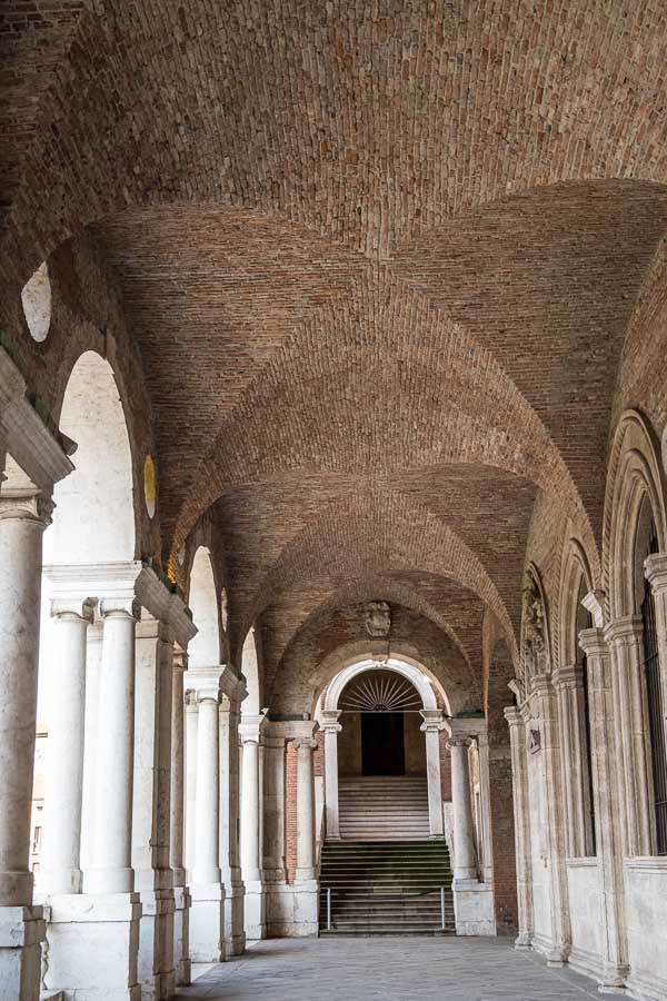 loggia of vicenza basilica palladio with brick ribbed ceiling